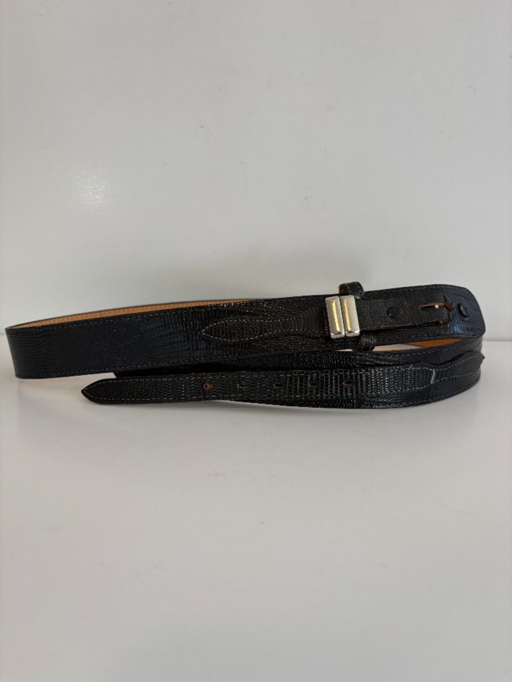 Justin Black Genuine Lizard Belt Size 36